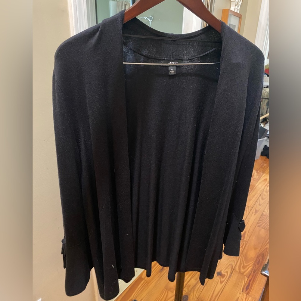 Alfani Black open cardigan with detailed sleeve Petite XL